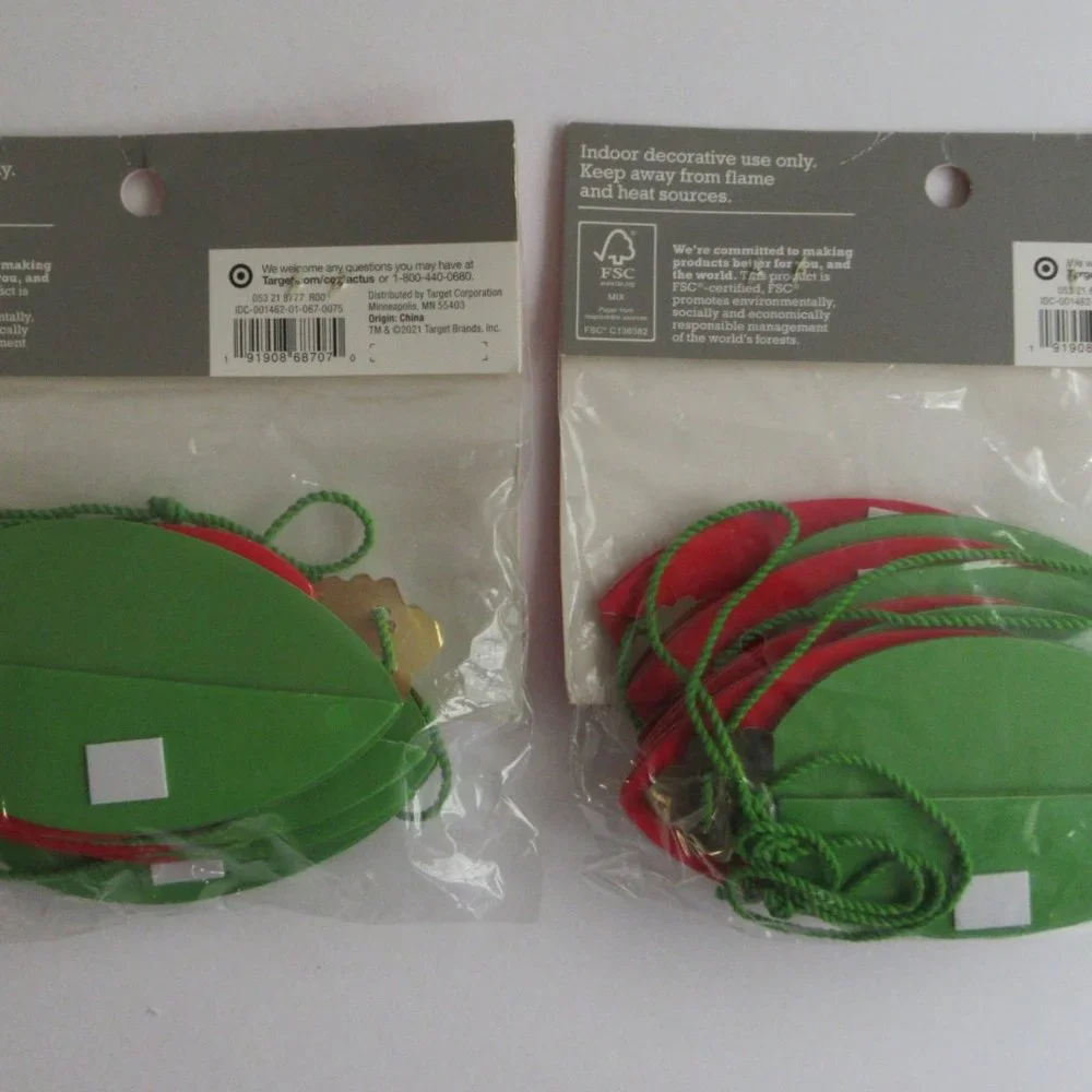 Spritz Christmas Lights Honeycomb Garland 5 Feet Long Red Green 2 Packages NEW